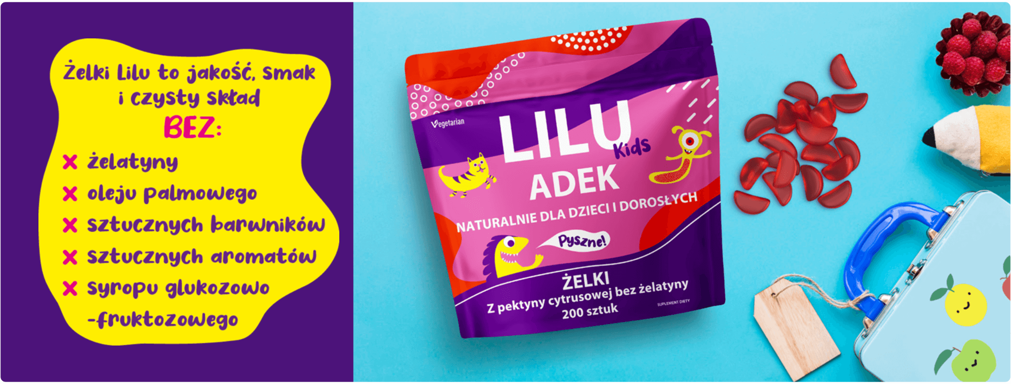 LILU Kids Żelki ADEK 200szt